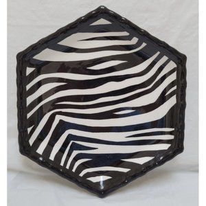 Roscher & Co. ZEBRA Black & White 8 1/2" Salad Serving Plate Hexagon Plate